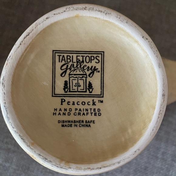 Tabletop Gallery, Peacock. Handcrafted and hand painted Sugar & Creamer - Picture 7 of 8